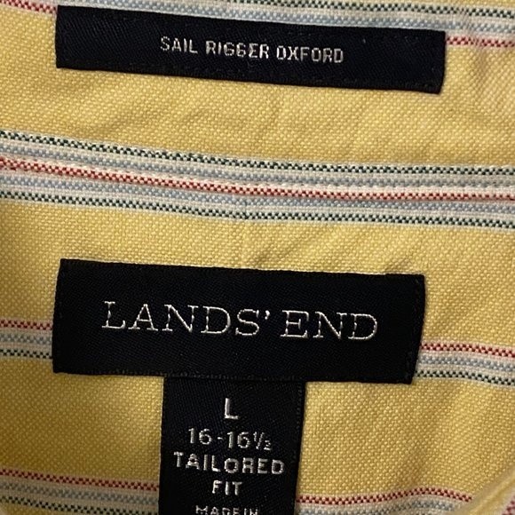 Lands' End Men's button down shirt Size L, Long Sleeve, Sail Rigger Oxford - Picture 3 of 4
